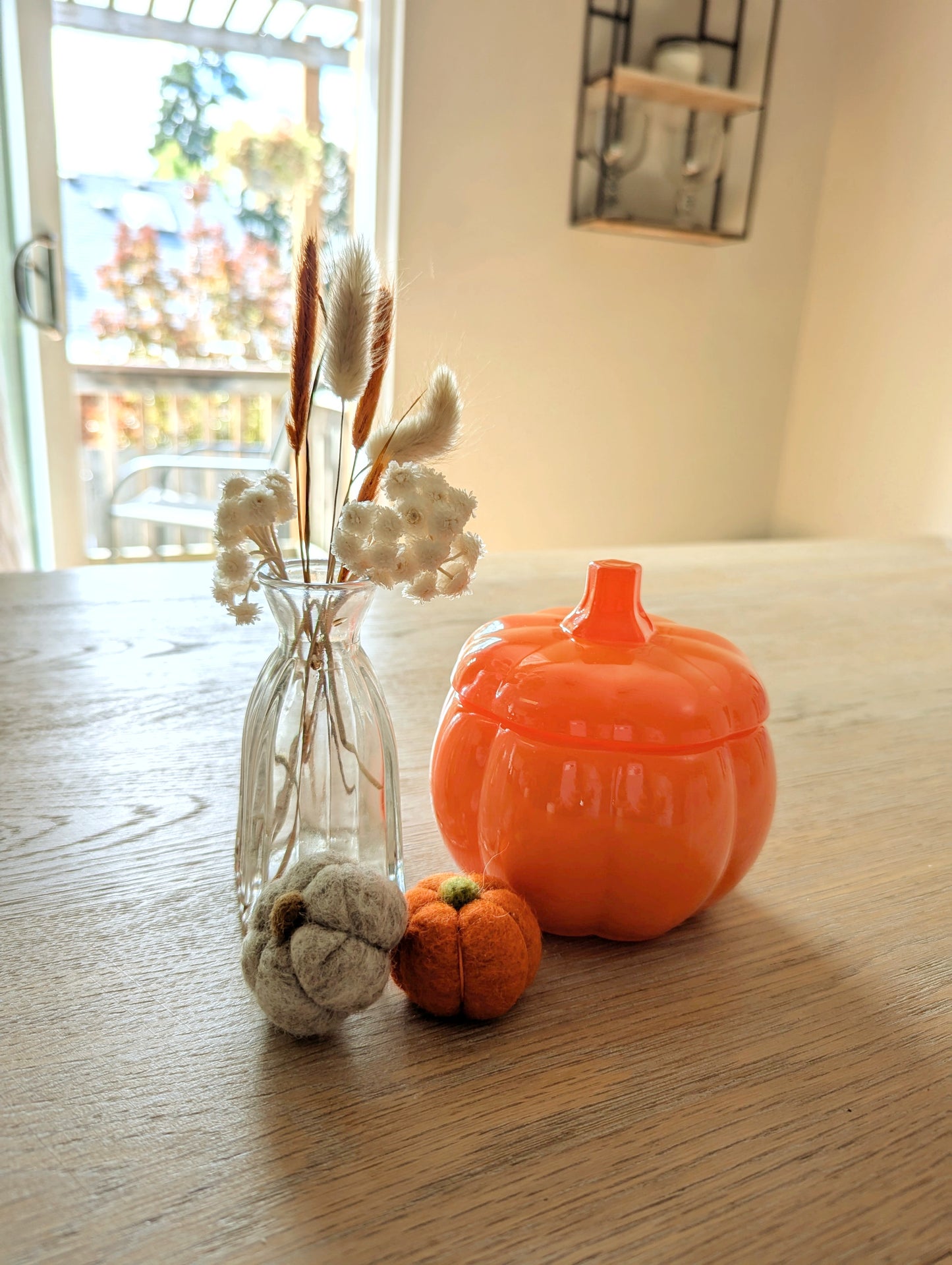 14oz Orange Glass Pumpkin Soy Wax Candle