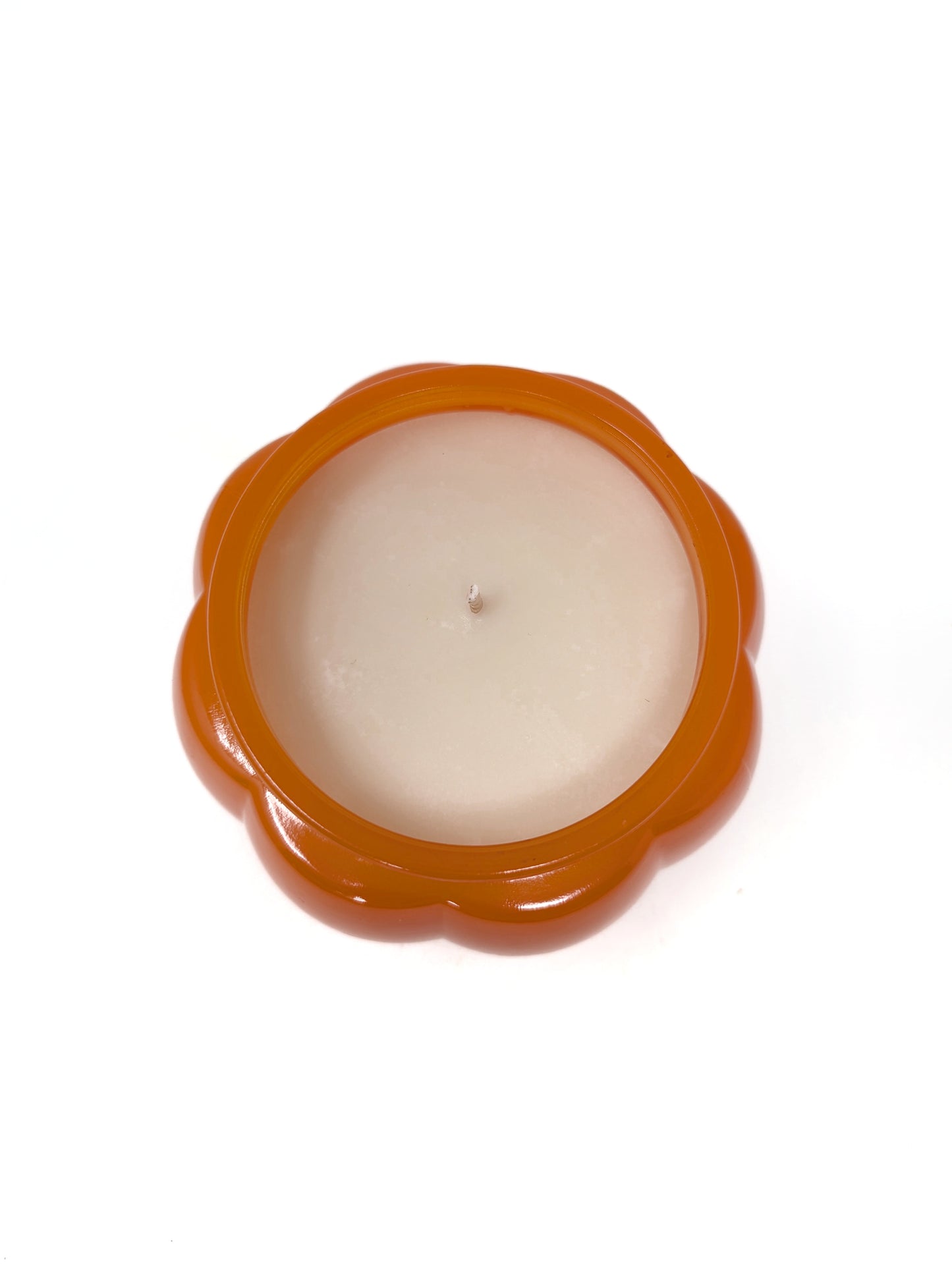 14oz Orange Glass Pumpkin Soy Wax Candle