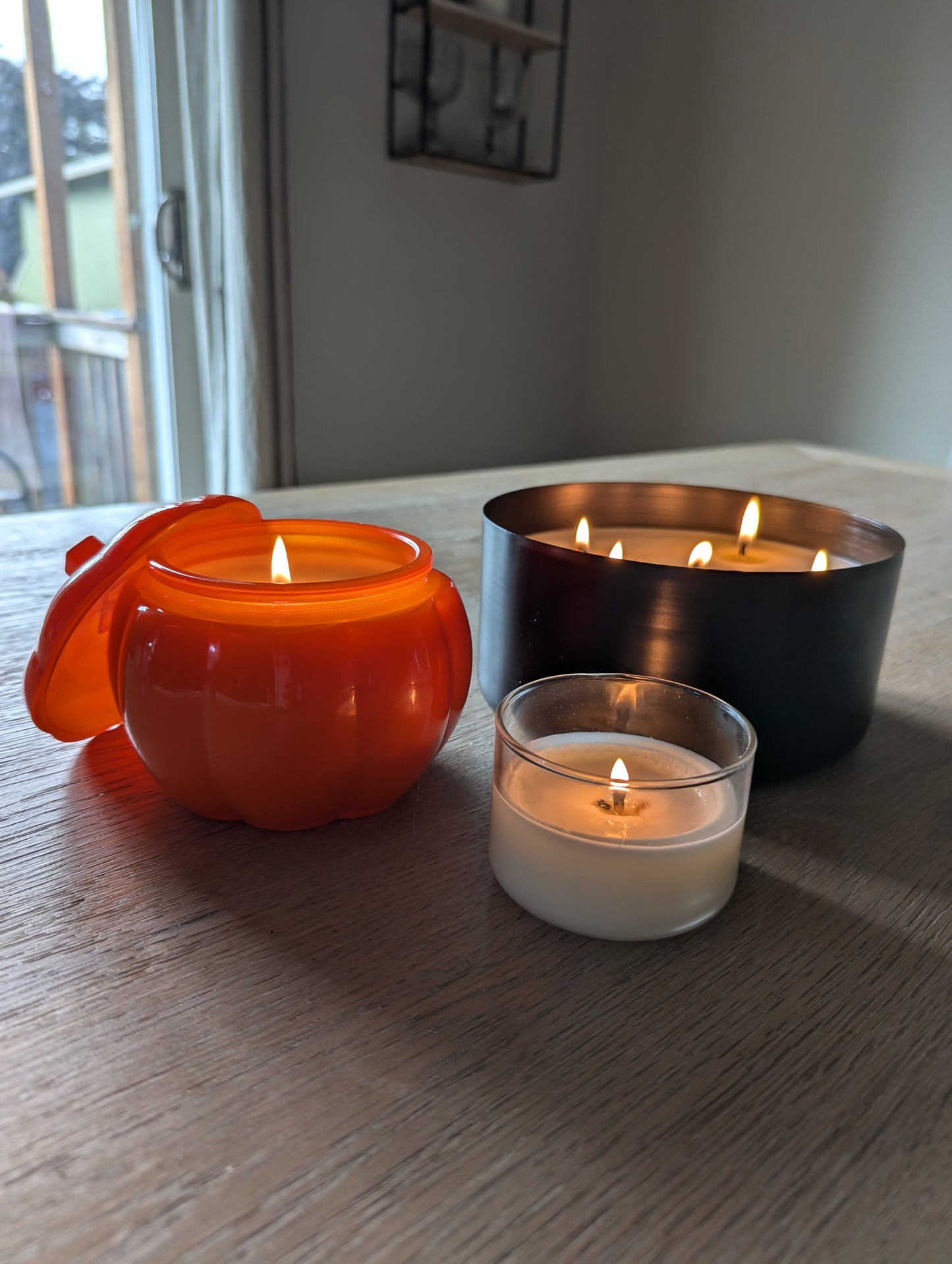 14oz Orange Glass Pumpkin Soy Wax Candle