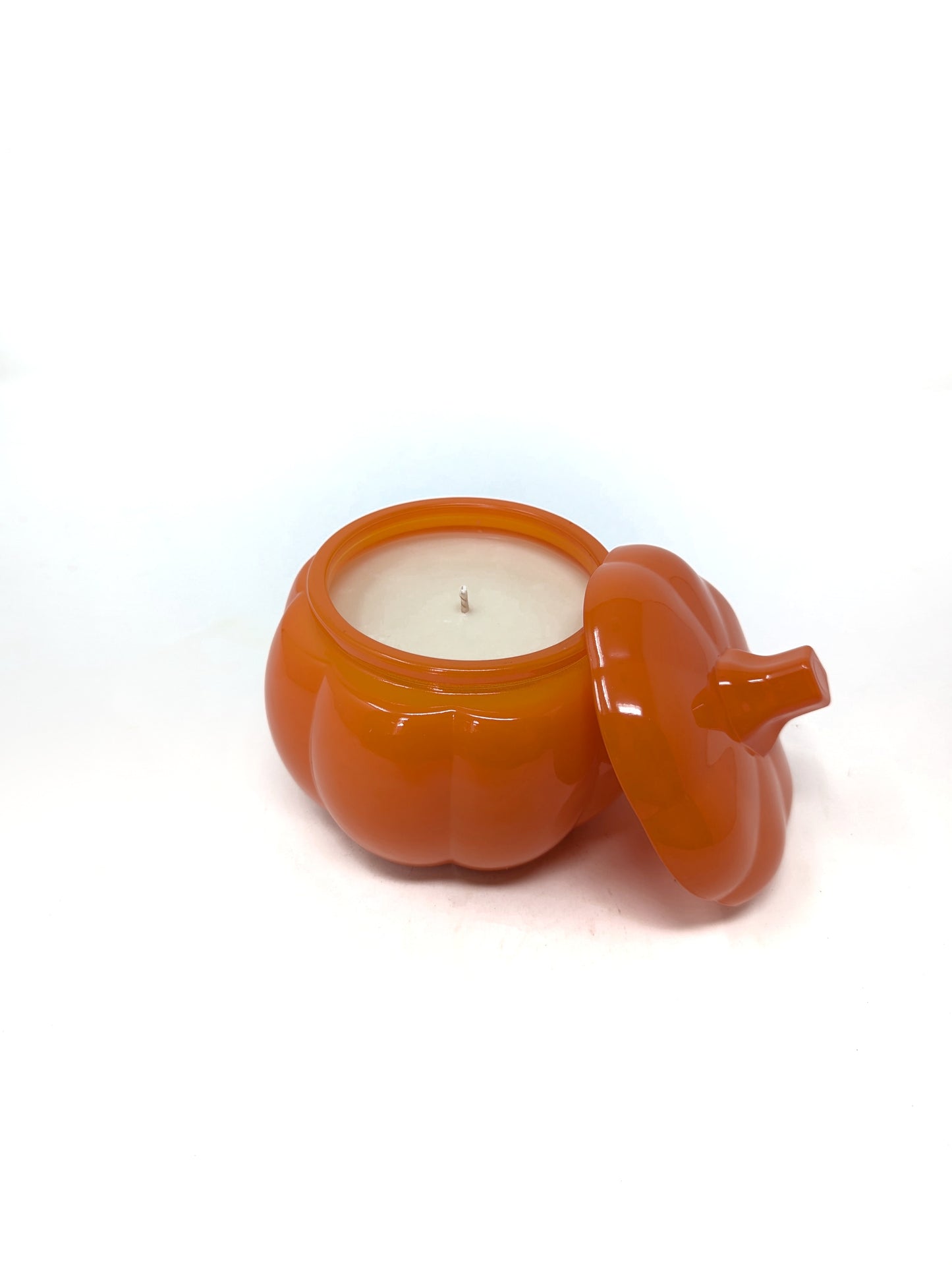 14oz Orange Glass Pumpkin Soy Wax Candle