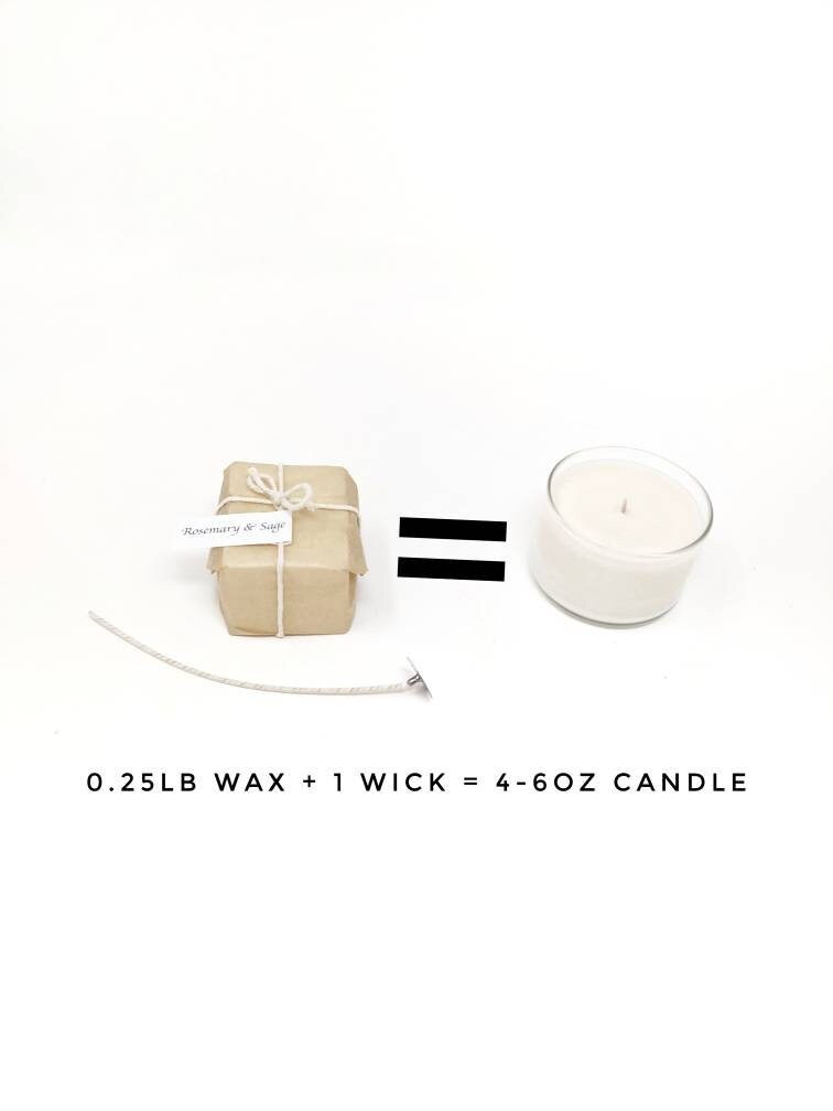 Zero Waste DIY Candle Refill Kit- 4oz of pre-scented wax & wicks