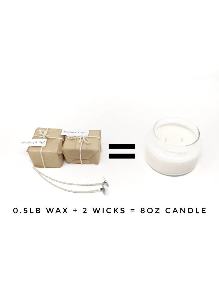 Zero Waste DIY Candle Refill Kit- 4oz of pre-scented wax & wicks