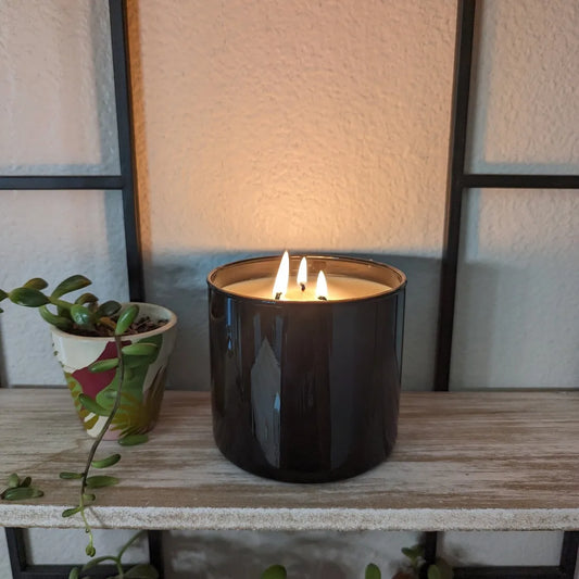 Large Black 16oz 3-wick Tumbler Soy Wax Candle