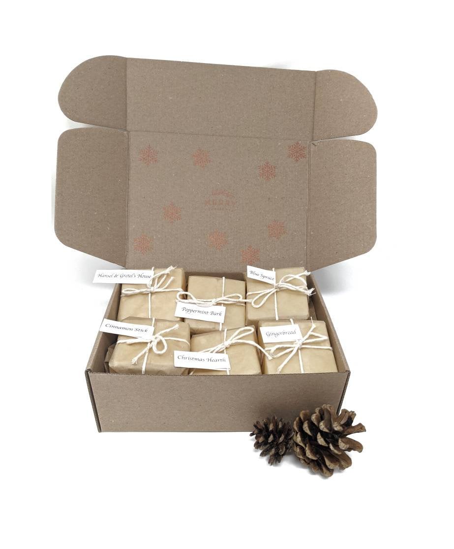 Christmas Melt Gift Box- Soy Wax Melts /6 packs of 8/Plastic-free and Zero waste/ Handmade in Oregon/ Wax melt plastic free alternative/